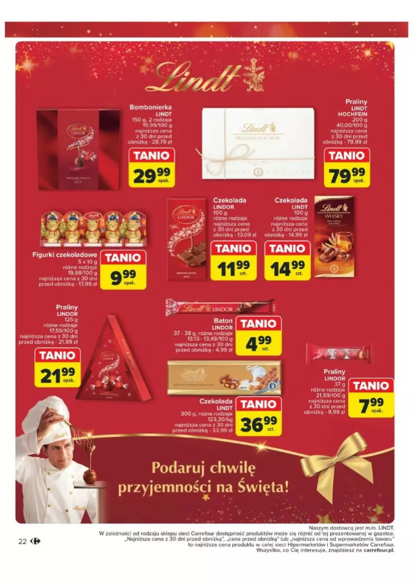 Gazetka promocyjna Carrefour - ważna 03.12 do 24.12.2024 - strona 15 - produkty: Baton, Czekolada, Lindor, Lindt, Praliny