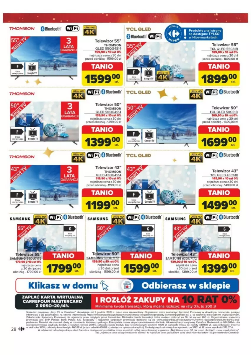 Gazetka promocyjna Carrefour - ważna 03.12 do 24.12.2024 - strona 21 - produkty: Cif, Samsung, Telewizor, Thomson