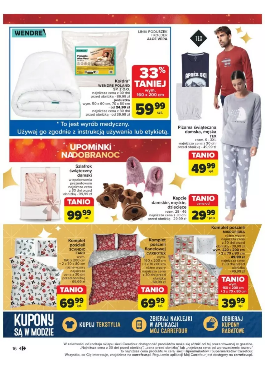 Gazetka promocyjna Carrefour - ważna 03.12 do 24.12.2024 - strona 8 - produkty: Aloe vera, Dzieci, Fa, Kapcie, Klej, Kołdra, Komplet pościeli, Piżama, Poduszka, Por, Pościel, Szlafrok