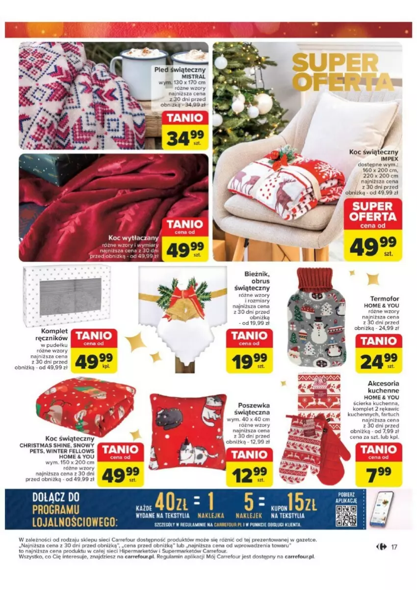 Gazetka promocyjna Carrefour - ważna 03.12 do 24.12.2024 - strona 9 - produkty: Bieżnik, Fa, Gra, Klej, Koc, Obrus, Pled, Poszewka, Ręcznik