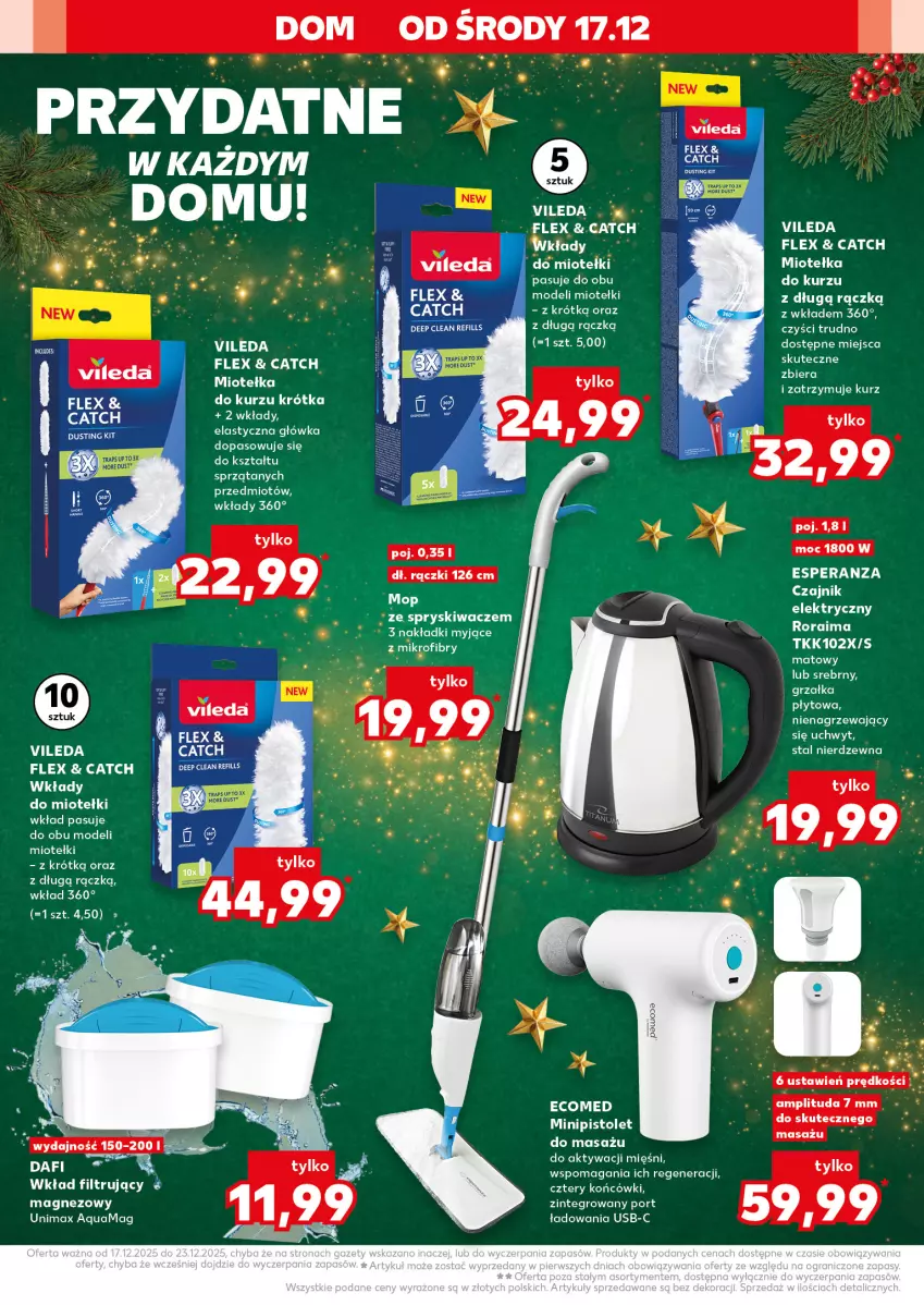 Gazetka promocyjna Kaufland - Kaufland - ważna 17.12 do 23.12.2025 - strona 22 - produkty: Czajnik, Kawa, Magnez, Mop, Pistolet, Por, Vileda, Wkład filtrujący