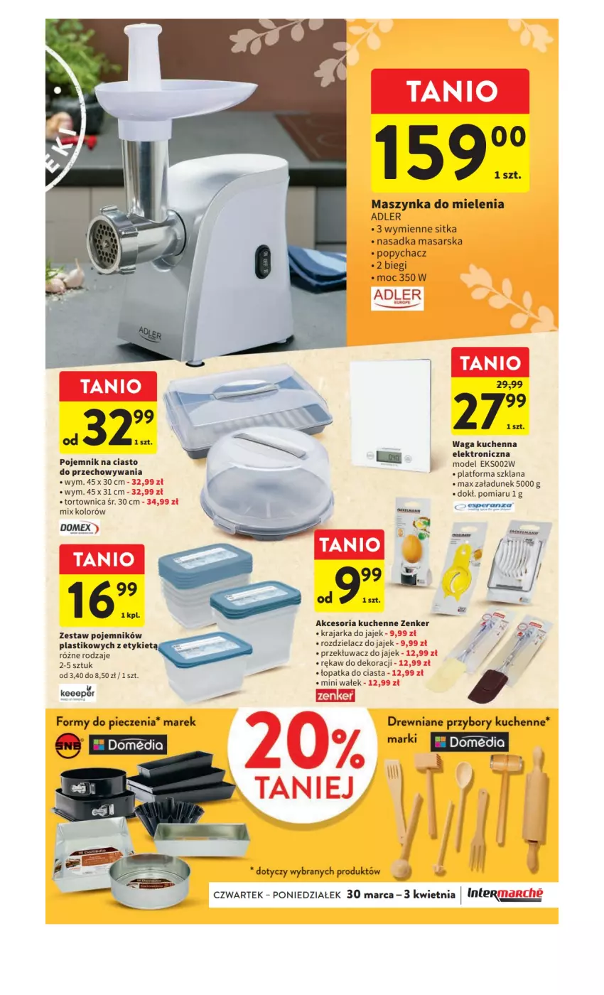 Gazetka promocyjna Intermarche - Gazetka Intermarche - ważna 30.03 do 03.04.2023 - strona 13 - produkty: LANA, Maszynka, Maszynka do mielenia, Piec, Pojemnik, Pojemnik na ciasto, Szynka, Tortownica, Waga, Wałek