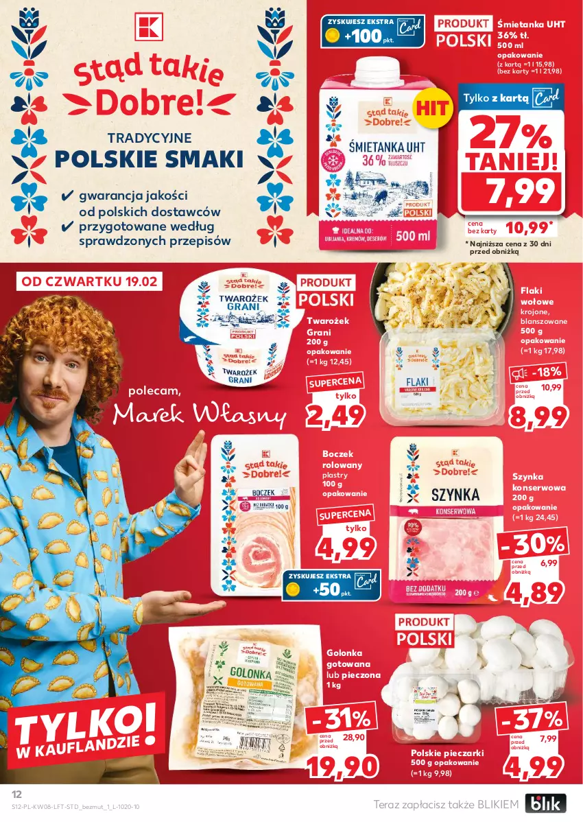 Gazetka promocyjna Kaufland - Gazetka tygodnia - ważna 19.02 do 25.02.2026 - strona 12 - produkty: Boczek, Flaki, Flaki wołowe, Gra, Piec, Ser, Szynka, Szynka konserwowa, Tera