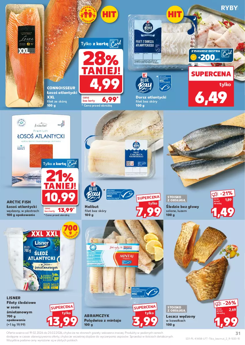 Gazetka promocyjna Kaufland - Gazetka tygodnia - ważna 19.02 do 25.02.2026 - strona 31 - produkty: Dorsz, Halibut, Kawa, Lisner, Mintaj, Polędwica, Sos