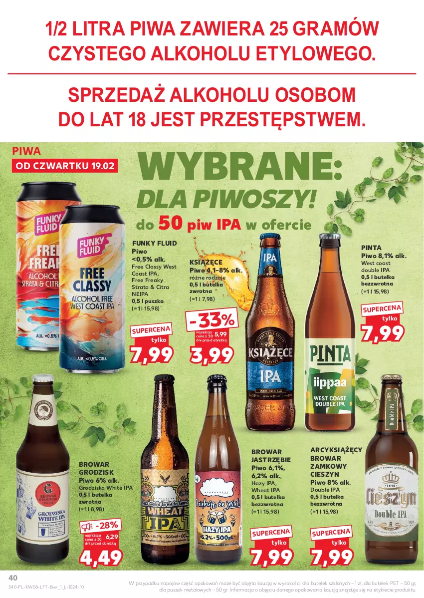 Gazetka promocyjna Kaufland - Gazetka tygodnia - ważna 19.02 do 25.02.2026 - strona 40 - produkty: Gra, Książęce, Piwa, Piwo, Sok