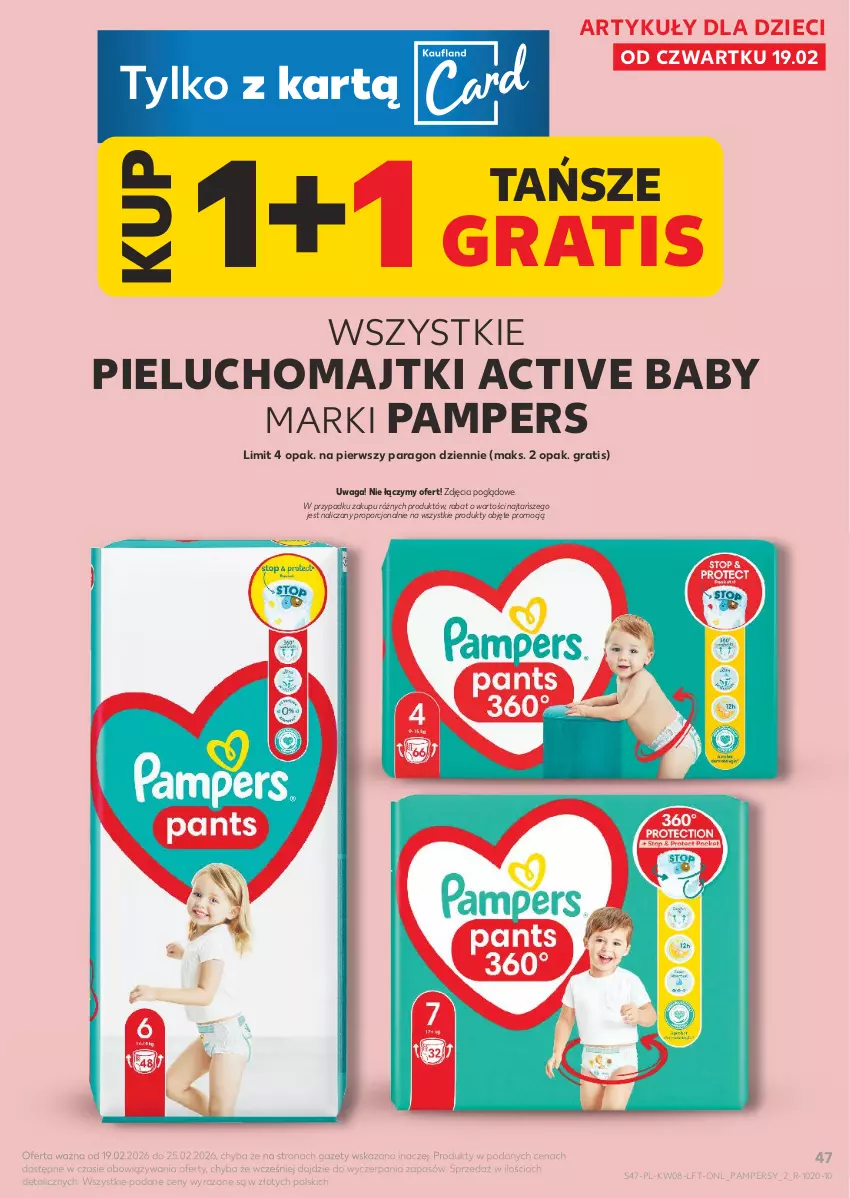 Gazetka promocyjna Kaufland - Gazetka tygodnia - ważna 19.02 do 25.02.2026 - strona 47 - produkty: Dzieci, Gra, Majtki, Pampers, Pieluchomajtki, Por, Waga