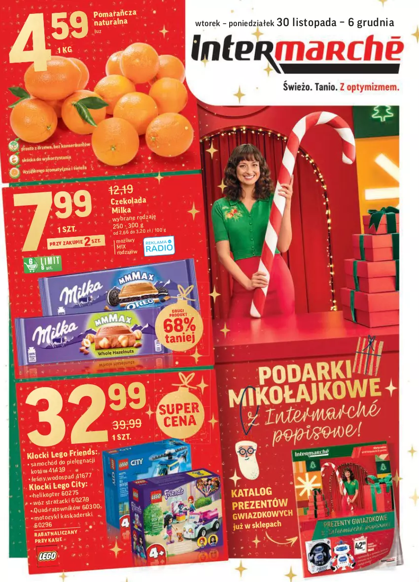 Gazetka promocyjna Intermarche - Gazetka promocyjna - ważna 30.11 do 06.12.2021 - strona 1 - produkty: Czekolada, LEGO, LEGO City, Milka, Top