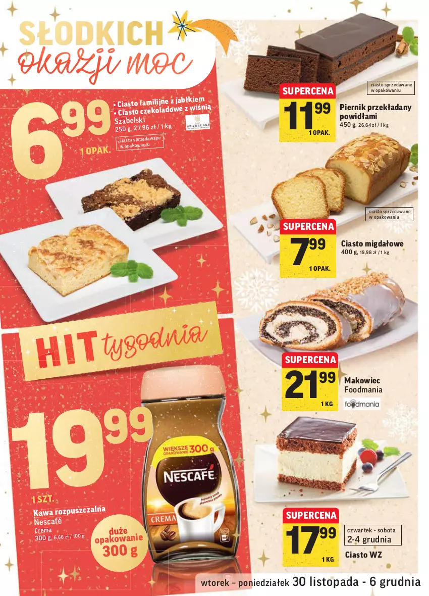 Gazetka promocyjna Intermarche - Gazetka promocyjna - ważna 30.11 do 06.12.2021 - strona 36 - produkty: Fa, Kawa, Makowiec, Nescafé, Piernik, Top