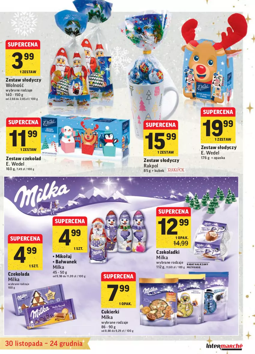 Gazetka promocyjna Intermarche - Gazetka promocyjna - ważna 30.11 do 06.12.2021 - strona 7 - produkty: Cukier, Cukierki, Czekolada, E. Wedel, Kubek, Milka, Opaska, Top