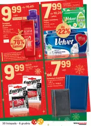 Gazetka promocyjna Intermarche - Gazetka promocyjna - Gazetka - ważna od 06.12 do 06.12.2021 - strona 17 - produkty: Elseve, Top, Papier, Energizer, Velvet, Szampon, Kalendarz