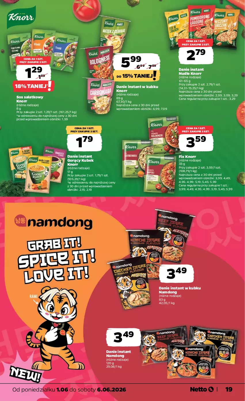 Gazetka promocyjna Netto - Od Poniedziałku - ważna 01.06 do 06.06.2026 - strona 19 - produkty: Knorr, Kubek, Sałat, Sos