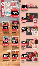 Gazetka promocyjna Netto - Od Poniedziałku - Gazetka - ważna od 06.06 do 06.06.2026 - strona 8 - produkty: Kurczak, Mięso wołowe, Mięso mielone, Cheddar, Sok, Sokołów, Tatar wołowy, Golonka z indyka, Karkówka wieprzowa, Stek, Kiełbaski białe, Burger, Skrzydełka z kurczaka, Boczek, Grill, Mięso