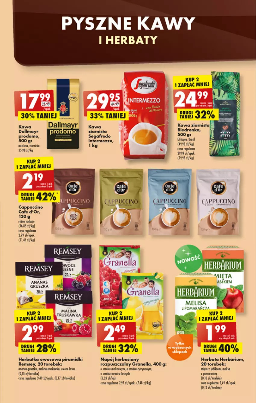 Gazetka promocyjna Biedronka - W tym tygodniu - ważna 14.03 do 19.03.2022 - strona 35 - produkty: Ananas, Cappuccino, Dallmayr, Gra, Isla, Kawa, Kawa ziarnista, Mięta, Napój, Segafredo, Tera, Torebka