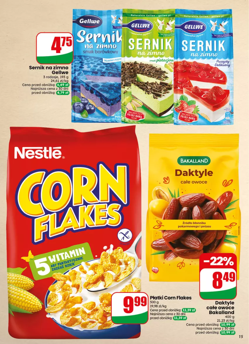 Gazetka promocyjna Dino - Gazetka 40 / 2026 - ważna 30.09 do 06.10.2026 - strona 15 - produkty: Bakalland, Corn flakes, Daktyle, Owoce, Ser