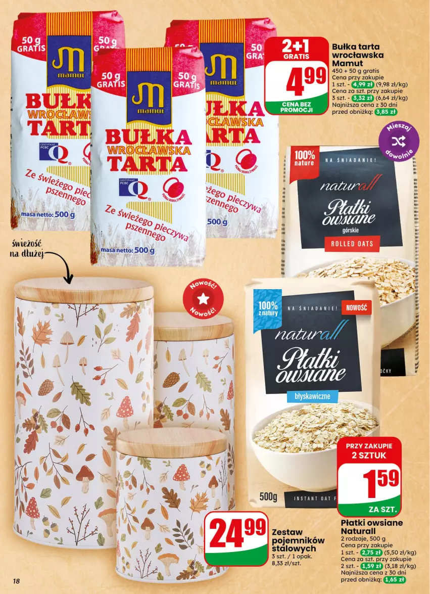 Gazetka promocyjna Dino - Gazetka 40 / 2026 - ważna 30.09 do 06.10.2026 - strona 18 - produkty: Bułka, Bułka tarta, Gra, Płatki owsiane, Pojemnik, Tarta