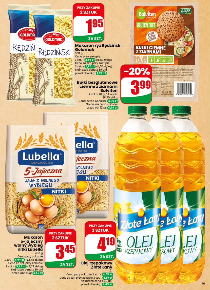 Gazetka promocyjna Dino - Gazetka 40 / 2026 - ważna 30.09 do 06.10.2026 - strona 19 - produkty: Bell, Bella, Jaja, Lubella, Makaron, Olej, Olej rzepakowy, Ryż
