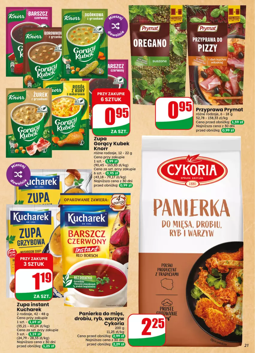 Gazetka promocyjna Dino - Gazetka 40 / 2026 - ważna 30.09 do 06.10.2026 - strona 21 - produkty: Knorr, Kubek, Kucharek, Makaron, Prymat, Rosół, Zupa