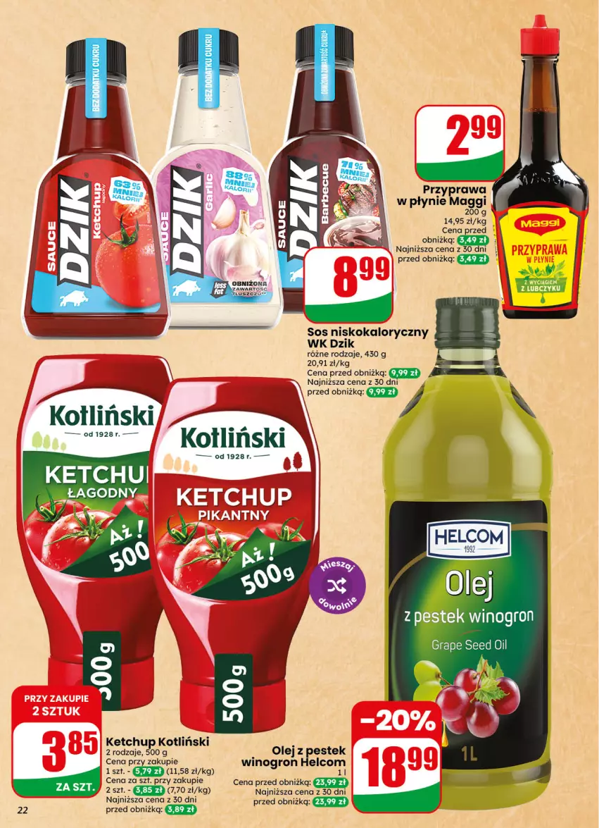 Gazetka promocyjna Dino - Gazetka 40 / 2026 - ważna 30.09 do 06.10.2026 - strona 22 - produkty: Ketchup, Maggi, Olej, Sos, Stek, Wino