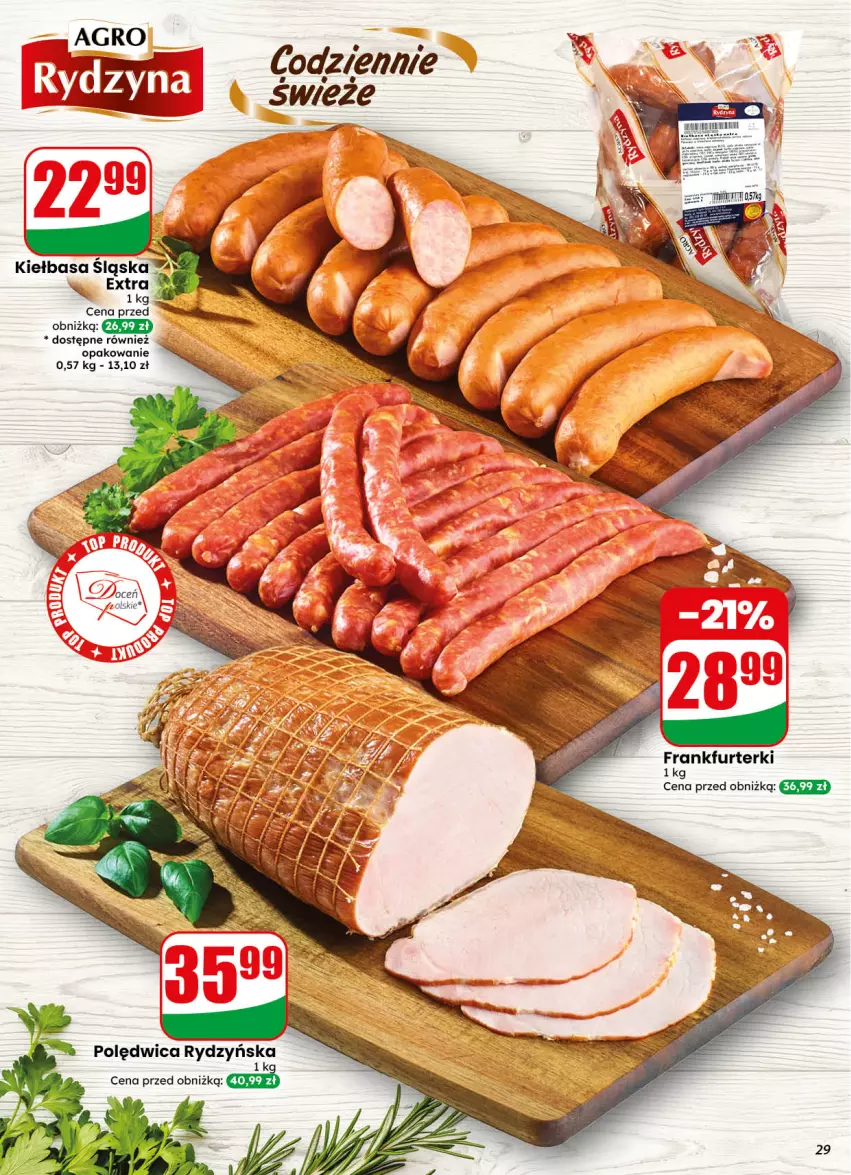 Gazetka promocyjna Dino - Gazetka 40 / 2026 - ważna 30.09 do 06.10.2026 - strona 29 - produkty: Frankfurterki, Kiełbasa, Kiełbasa śląska, Polędwica