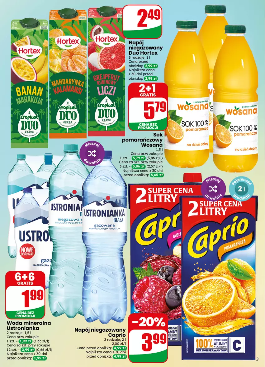 Gazetka promocyjna Dino - Gazetka 40 / 2026 - ważna 30.09 do 06.10.2026 - strona 3 - produkty: Hortex, Napój, Napój niegazowany, Ser, Sok, Woda, Woda mineralna, Wosana