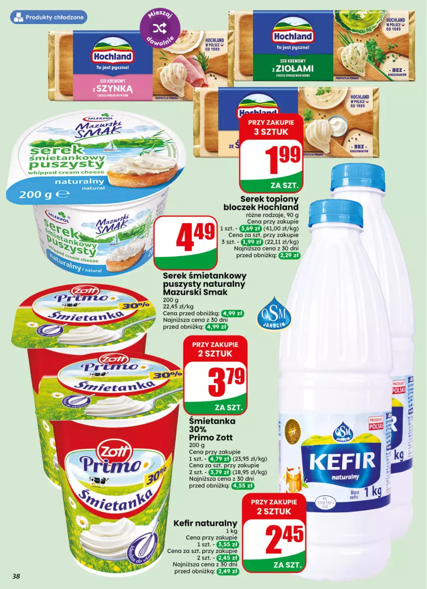 Gazetka promocyjna Dino - Gazetka 40 / 2026 - ważna 30.09 do 06.10.2026 - strona 38 - produkty: HiPP, Hochland, Kefir, Kefir naturalny, Ser, Serek, Top, Zott