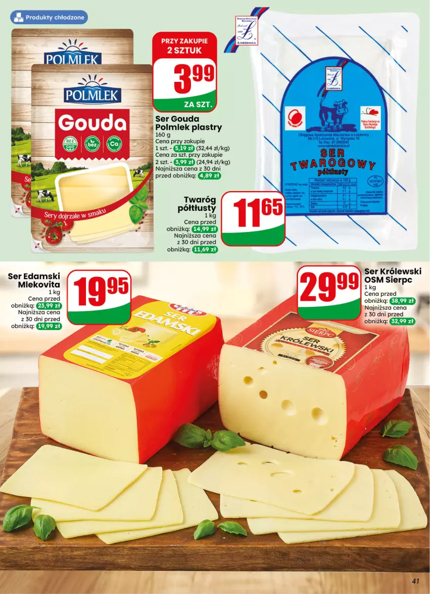 Gazetka promocyjna Dino - Gazetka 40 / 2026 - ważna 30.09 do 06.10.2026 - strona 41 - produkty: Edam, Gouda, Królewski, POLMLEK, Ser, Twaróg, Twaróg półtłusty