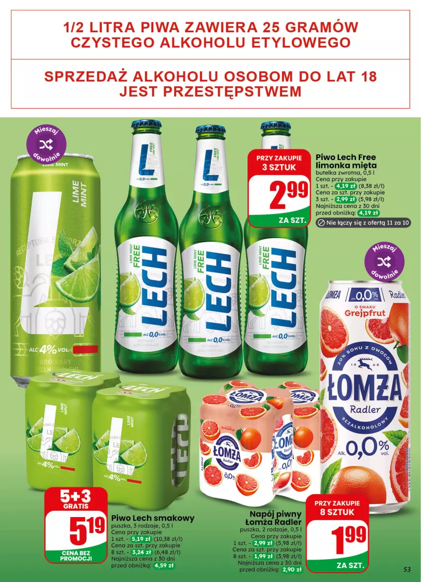 Gazetka promocyjna Dino - Gazetka 40 / 2026 - ważna 30.09 do 06.10.2026 - strona 53 - produkty: Gra, Grejpfrut, Limonka, Mięta, Piwa, Piwo