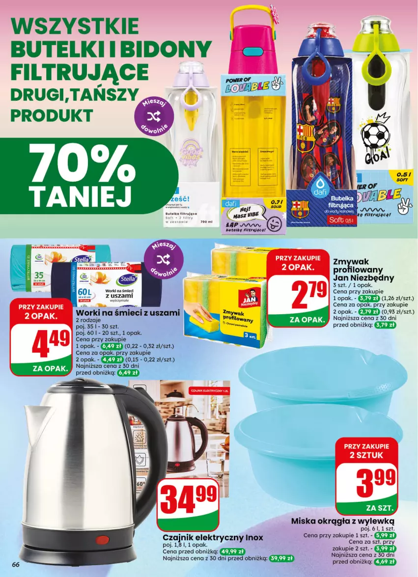 Gazetka promocyjna Dino - Gazetka 40 / 2026 - ważna 30.09 do 06.10.2026 - strona 66 - produkty: Czajnik, Czajnik elektryczny, Jan Niezbędny, Miska, Worki na śmiec, Worki na śmieci