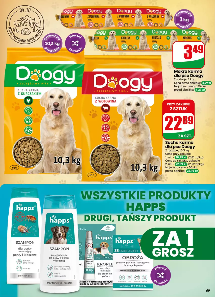 Gazetka promocyjna Dino - Gazetka 40 / 2026 - ważna 30.09 do 06.10.2026 - strona 69 - produkty: Fa, Gin, Jaja, Mokra karma, Sucha karma, Szampon