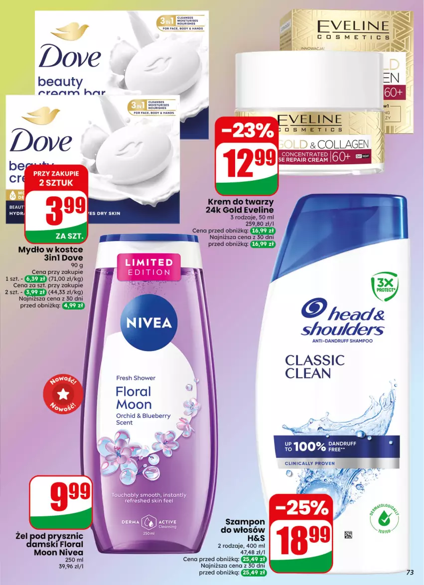 Gazetka promocyjna Dino - Gazetka 40 / 2026 - ważna 30.09 do 06.10.2026 - strona 73 - produkty: Body, Eveline, Fa, Flora, Nivea, Szampon