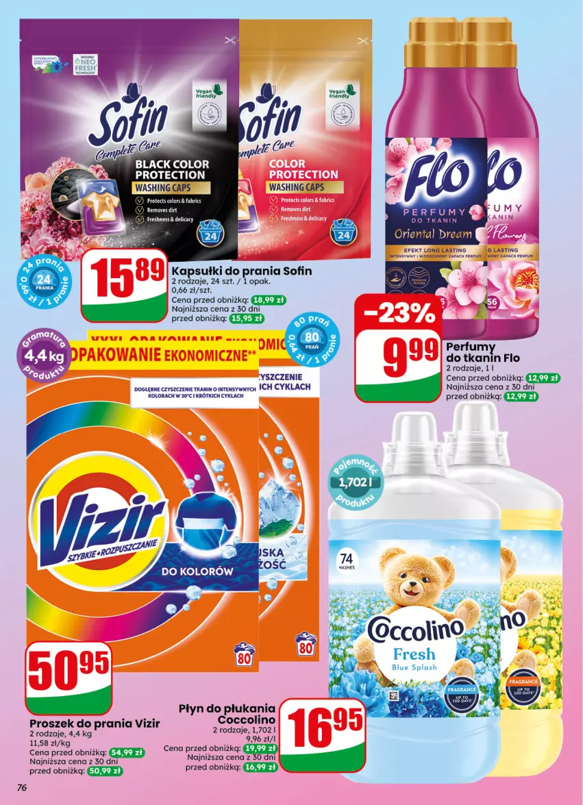 Gazetka promocyjna Dino - Gazetka 40 / 2026 - ważna 30.09 do 06.10.2026 - strona 76 - produkty: Coccolino, Perfum, Płyn do płukania, Proszek do prania, Vizir