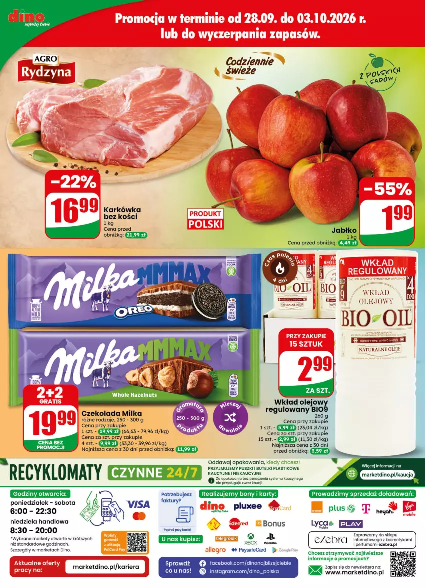 Gazetka promocyjna Dino - Gazetka 40 / 2026 - ważna 30.09 do 06.10.2026 - strona 78 - produkty: Czekolada, Fa, Gra, JBL, Milka, Olej, Perfum, Tera, Wkład olejowy