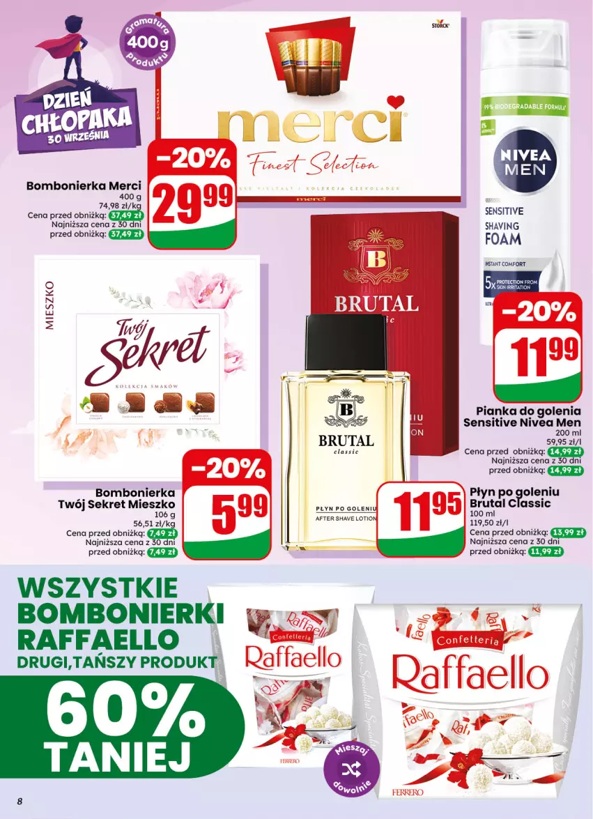 Gazetka promocyjna Dino - Gazetka 40 / 2026 - ważna 30.09 do 06.10.2026 - strona 8 - produkty: Brutal, Fa, Gra, Kret, Merci, Nivea, Nivea Men, Pianka do golenia, Raffaello
