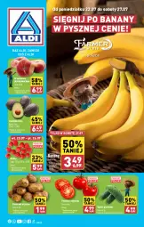 Gazetka promocyjna Aldi - Farmer ALDIK poleca świeże owoce i warzywa - Gazetka - ważna od 27.07 do 27.07.2024 - strona 1 - produkty: Banany, Ziemniaki, Maliny, Brzoskwinie, Grunt, Pomidory