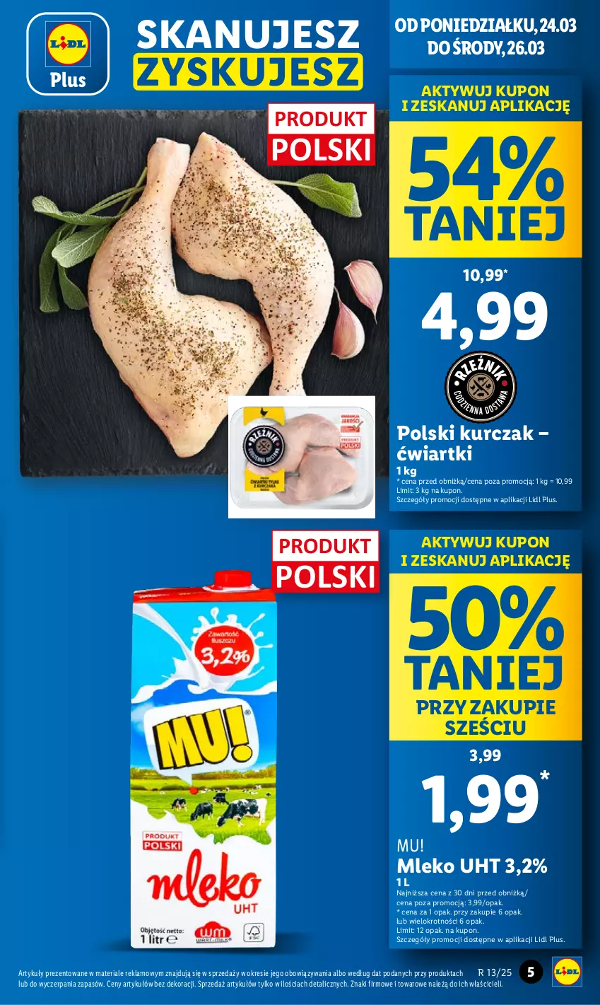 Gazetka promocyjna Lidl - GAZETKA - ważna 24.03 do 26.03.2025 - strona 5 - produkty: Kurczak, Mleko