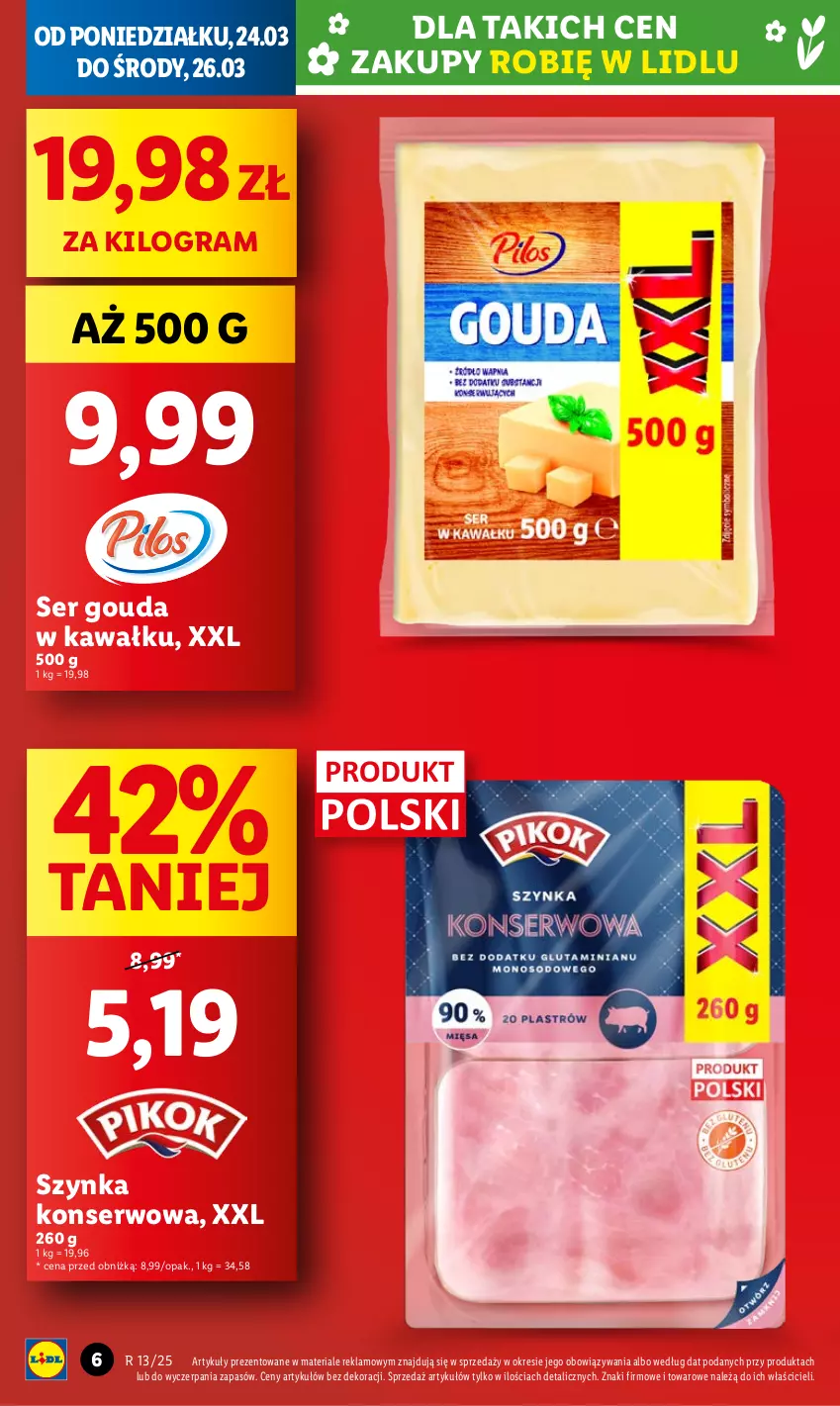 Gazetka promocyjna Lidl - GAZETKA - ważna 24.03 do 26.03.2025 - strona 6 - produkty: Gouda, Gra, Kawa, Ser, Szynka, Szynka konserwowa