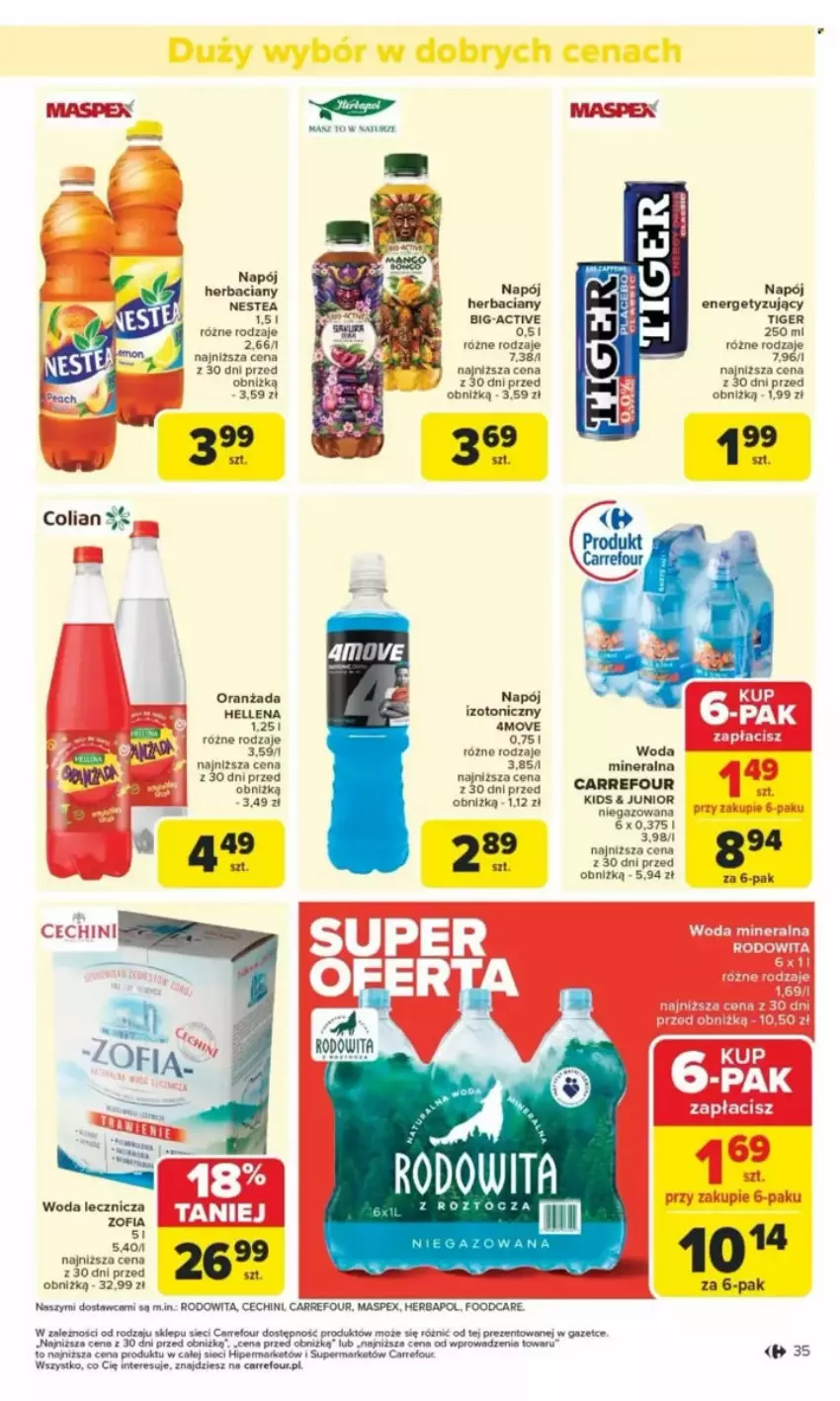 Gazetka promocyjna Carrefour - ważna 26.05 do 31.05.2025 - strona 100 - produkty: Fa, Hellena, Herbapol, Napój, Nestea, Oranżada, Tiger, Woda, Znicz