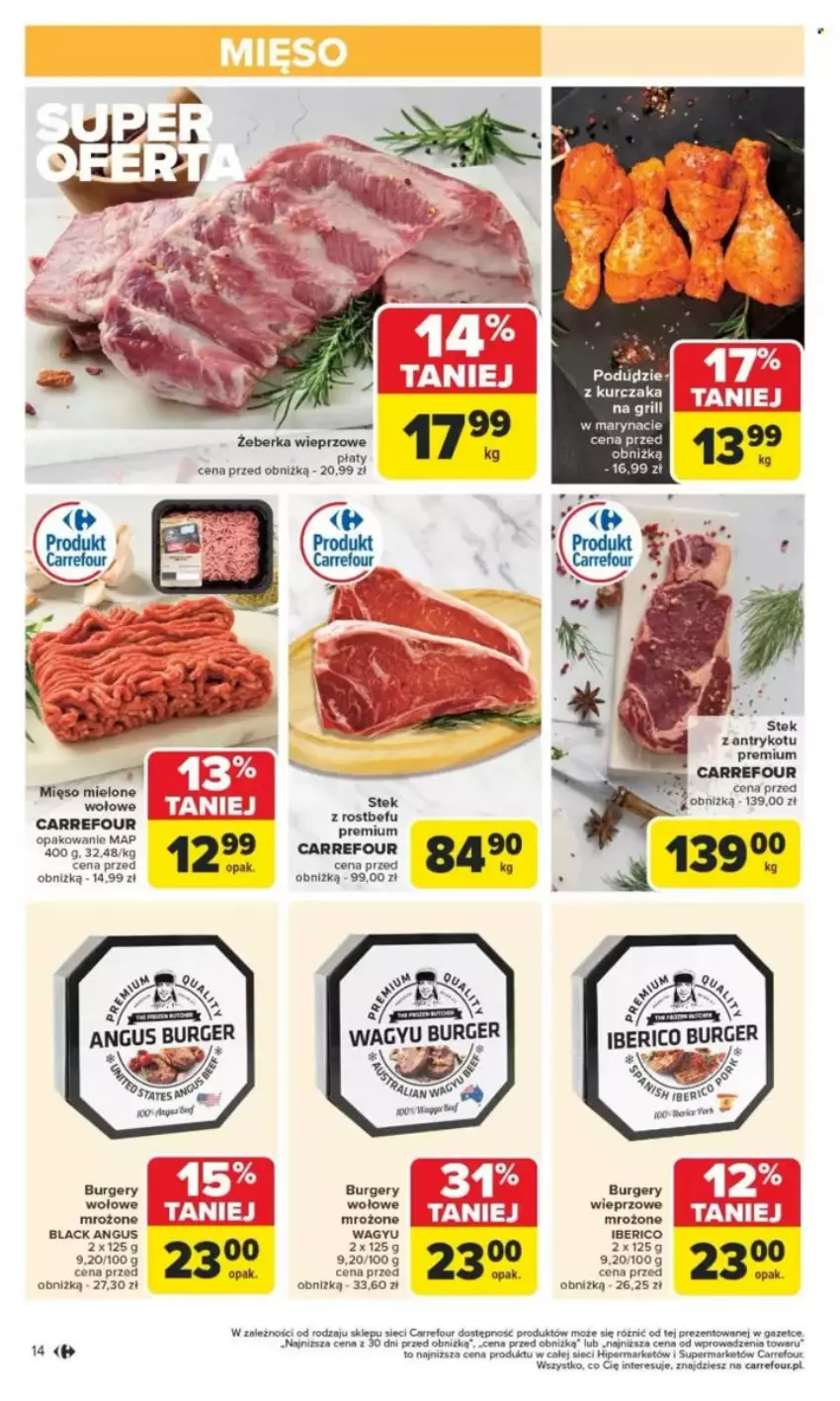 Gazetka promocyjna Carrefour - ważna 26.05 do 31.05.2025 - strona 17 - produkty: Burger, Grill, Kurczak, Lack, LG, Mięso, Mięso mielone, Rostbef, Stek