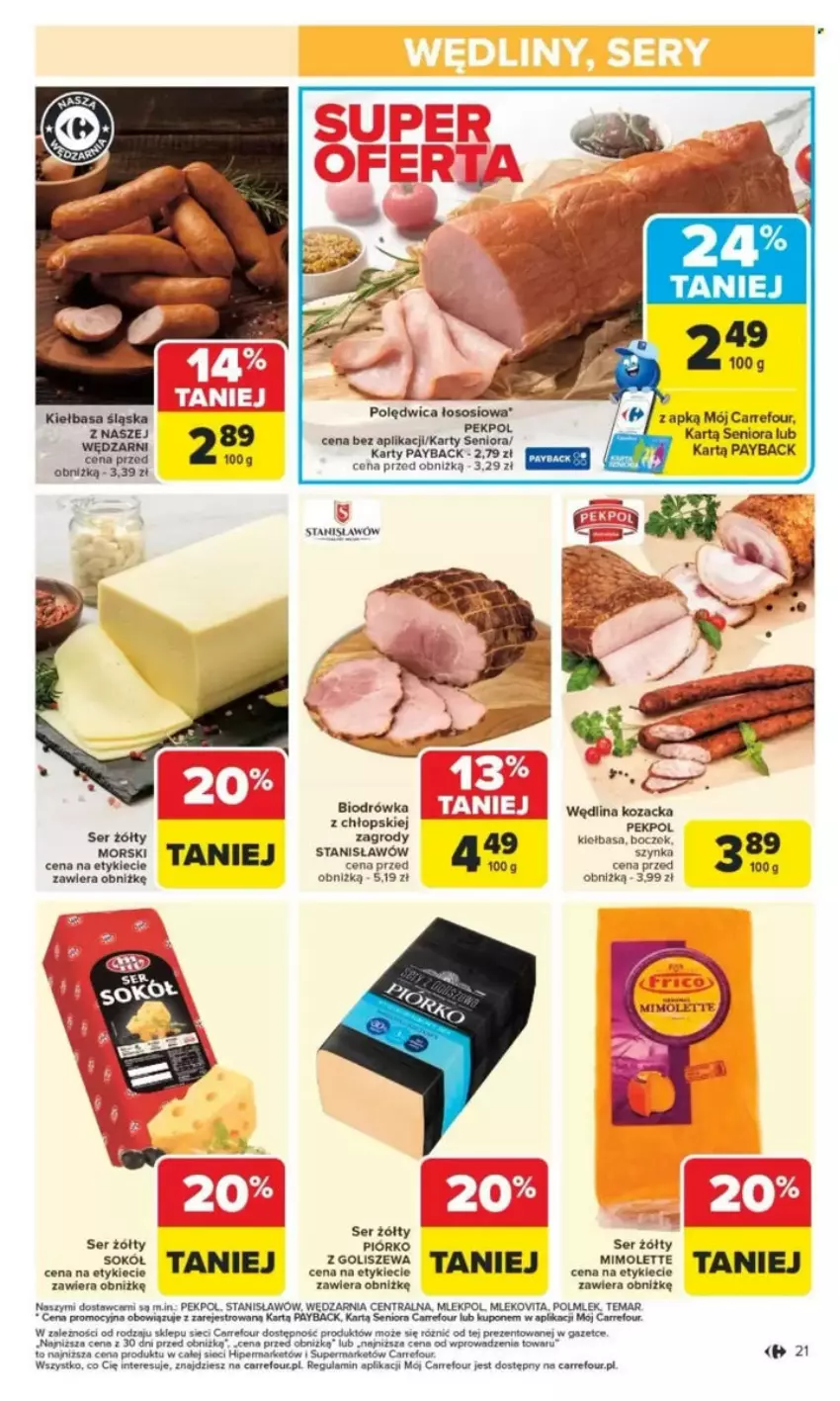 Gazetka promocyjna Carrefour - ważna 26.05 do 31.05.2025 - strona 25 - produkty: Boczek, Fa, Kiełbasa, Kiełbasa śląska, Mleko, Pekpol, Polędwica, POLMLEK, Por, Ser, Szynka, Wędlina
