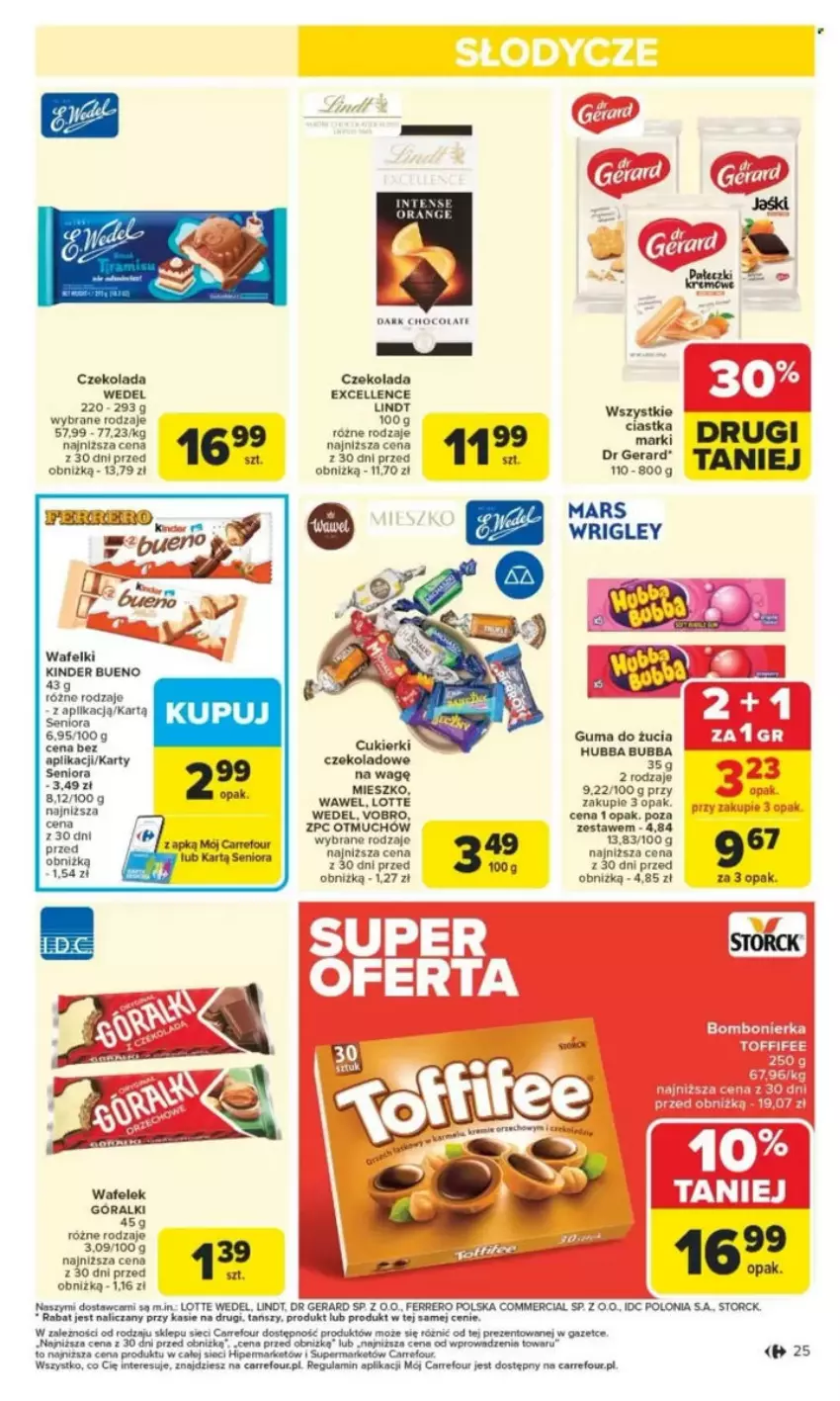 Gazetka promocyjna Carrefour - ważna 26.05 do 31.05.2025 - strona 29 - produkty: Cukier, Cukierki, Czekolada, Dr Gerard, Fa, Ferrero, Guma do żucia, Kinder, Mars, Merci, Por, Wawel