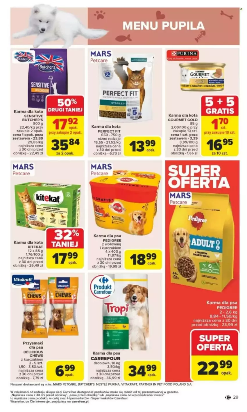 Gazetka promocyjna Carrefour - ważna 26.05 do 31.05.2025 - strona 34 - produkty: Butcher's, Gra, KiteKat, Kurczak, LG, Mars, Pedigree, Por, Przysmaki, Pur, Purina, Vitakraft