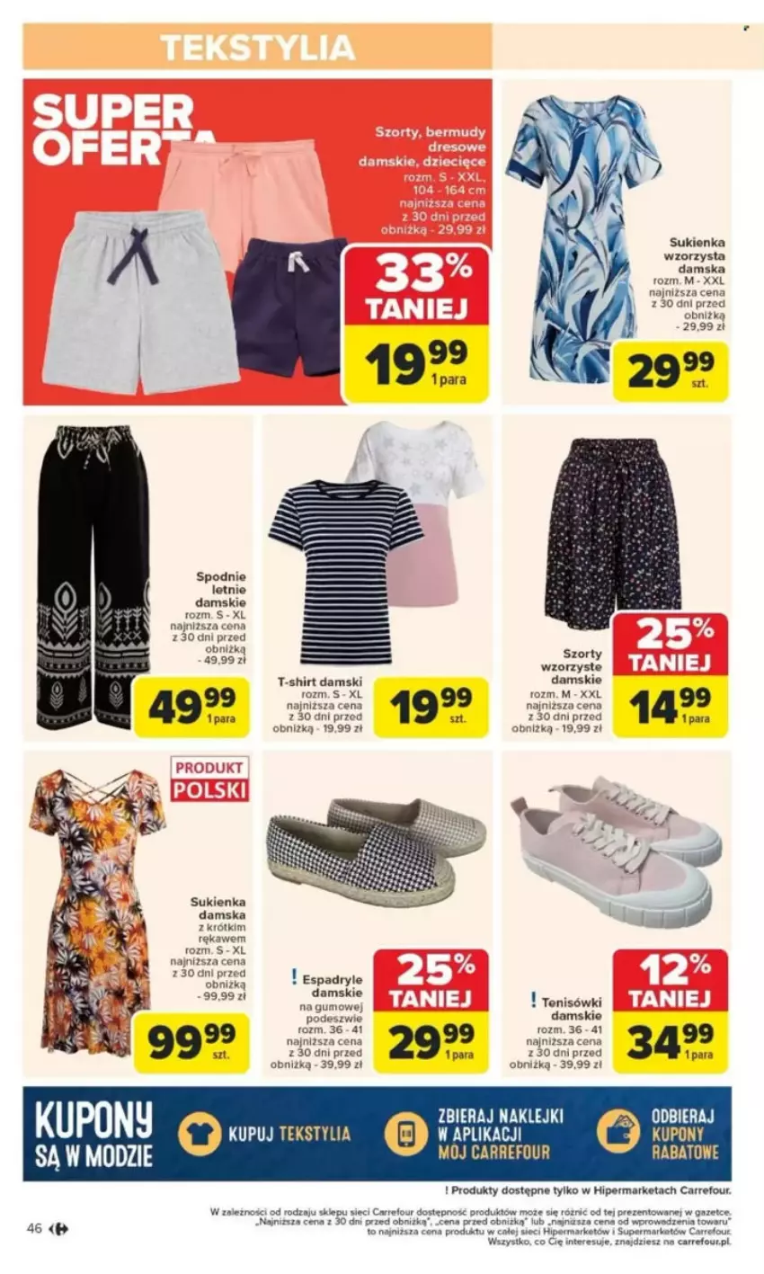 Gazetka promocyjna Carrefour - ważna 26.05 do 31.05.2025 - strona 5 - produkty: Fa, Klej, Spodnie, Sukienka, T-shirt, Tenisówki