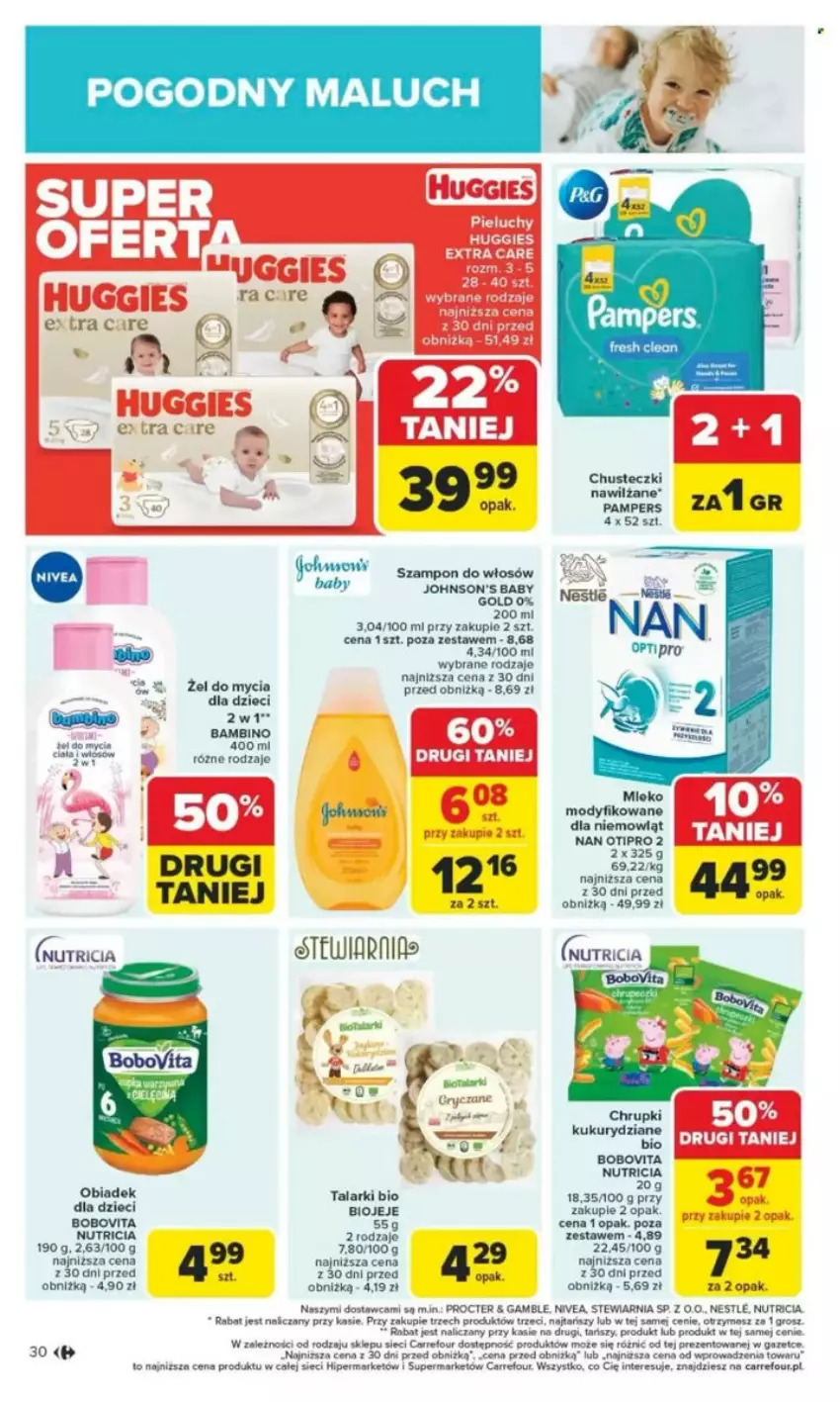 Gazetka promocyjna Carrefour - ważna 26.05 do 31.05.2025 - strona 94 - produkty: Chusteczki, Dzieci, Huggies, Johnson's, Johnson's Baby, Nivea, Pampers, Pieluchy, Por, Szampon