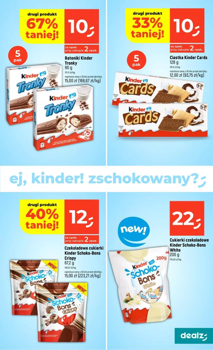Gazetka promocyjna Dealz - NOWA GAZETKA - ważna 05.03 do 11.03.2026 - strona 23 - produkty: Baton, Ciastka, Cukier, Cukierki, Cukierki czekoladowe, Kinder, Tonik