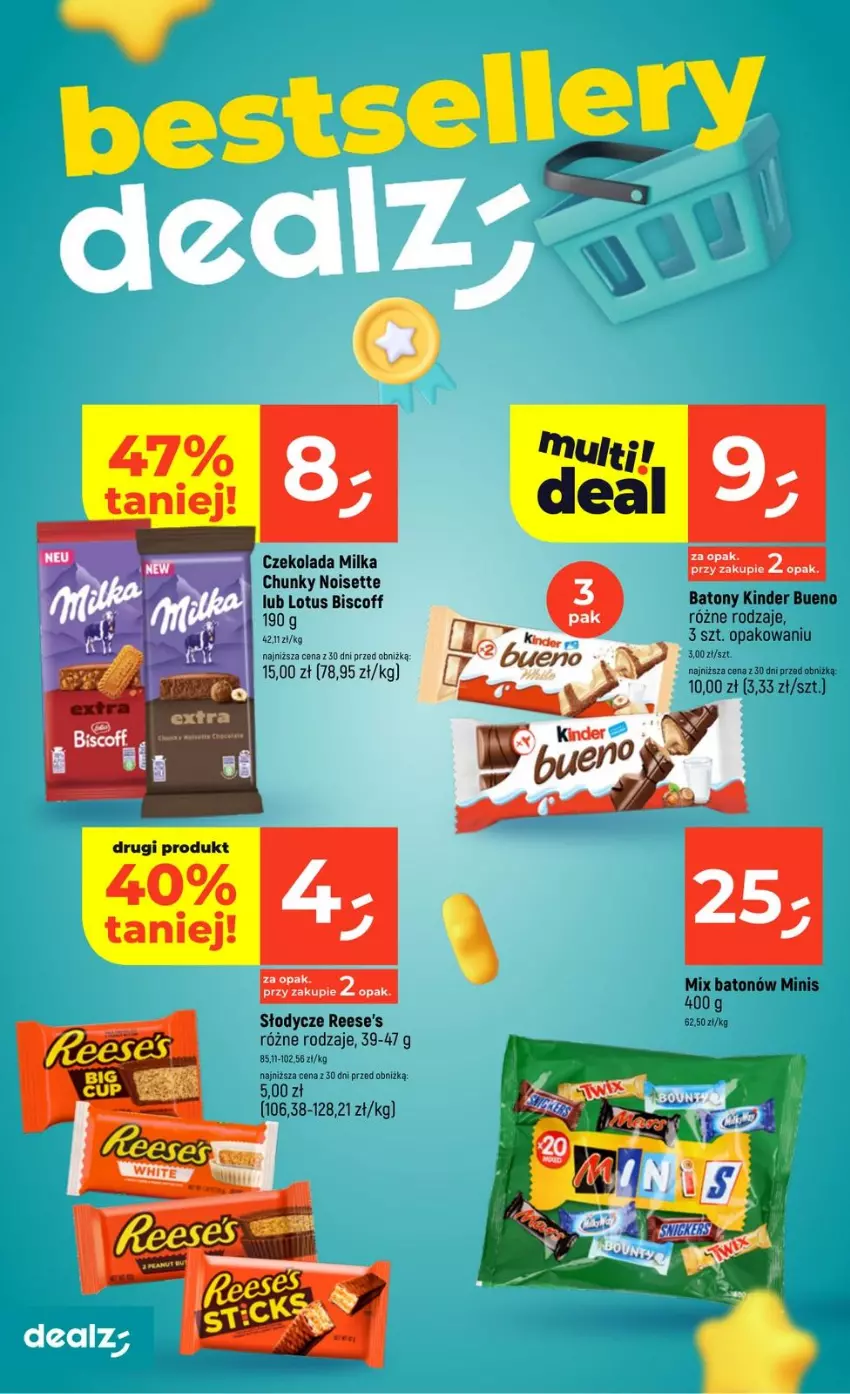 Gazetka promocyjna Dealz - NOWA GAZETKA - ważna 05.03 do 11.03.2026 - strona 24 - produkty: Baton, Czekolada, Kinder, Kinder Bueno, Milka