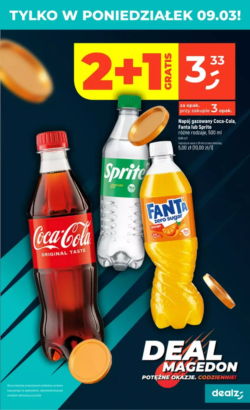 Gazetka promocyjna Dealz - NOWA GAZETKA - ważna 05.03 do 11.03.2026 - strona 5 - produkty: Coca-Cola, Fa, Fanta, Gin, Napój, Napój gazowany, Sprite