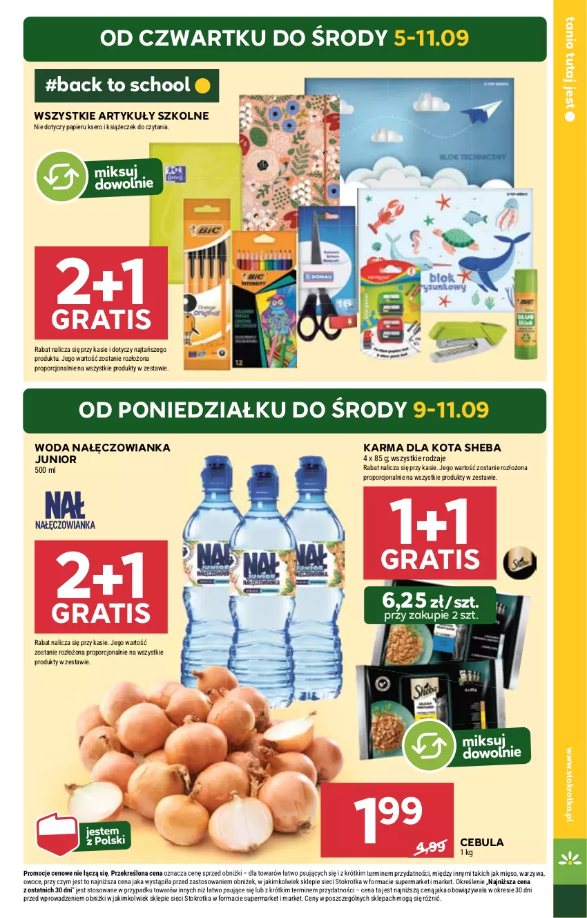 Gazetka promocyjna Stokrotka - Supermarket - ważna 05.09 do 11.09.2024 - strona 5 - produkty: Cebula, Gra, Mięso, Nałęczowianka, Owoce, Papier, Por, Ser, Sheba, Warzywa, Woda