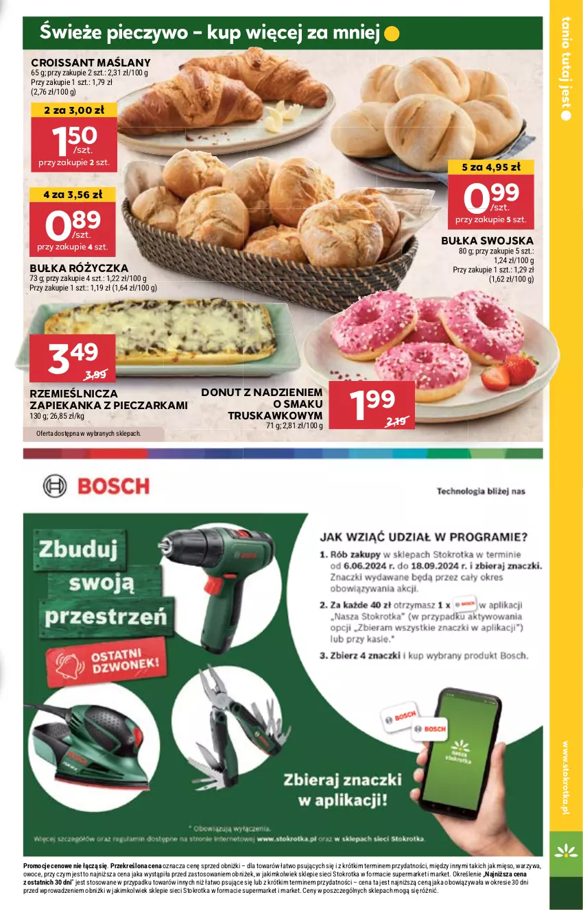 Gazetka promocyjna Stokrotka - Supermarket - ważna 05.09 do 11.09.2024 - strona 9 - produkty: Bułka, Croissant, Donut, Mięso, Owoce, Piec, Pieczarka, Pieczywo, Warzywa, Zapiekanka