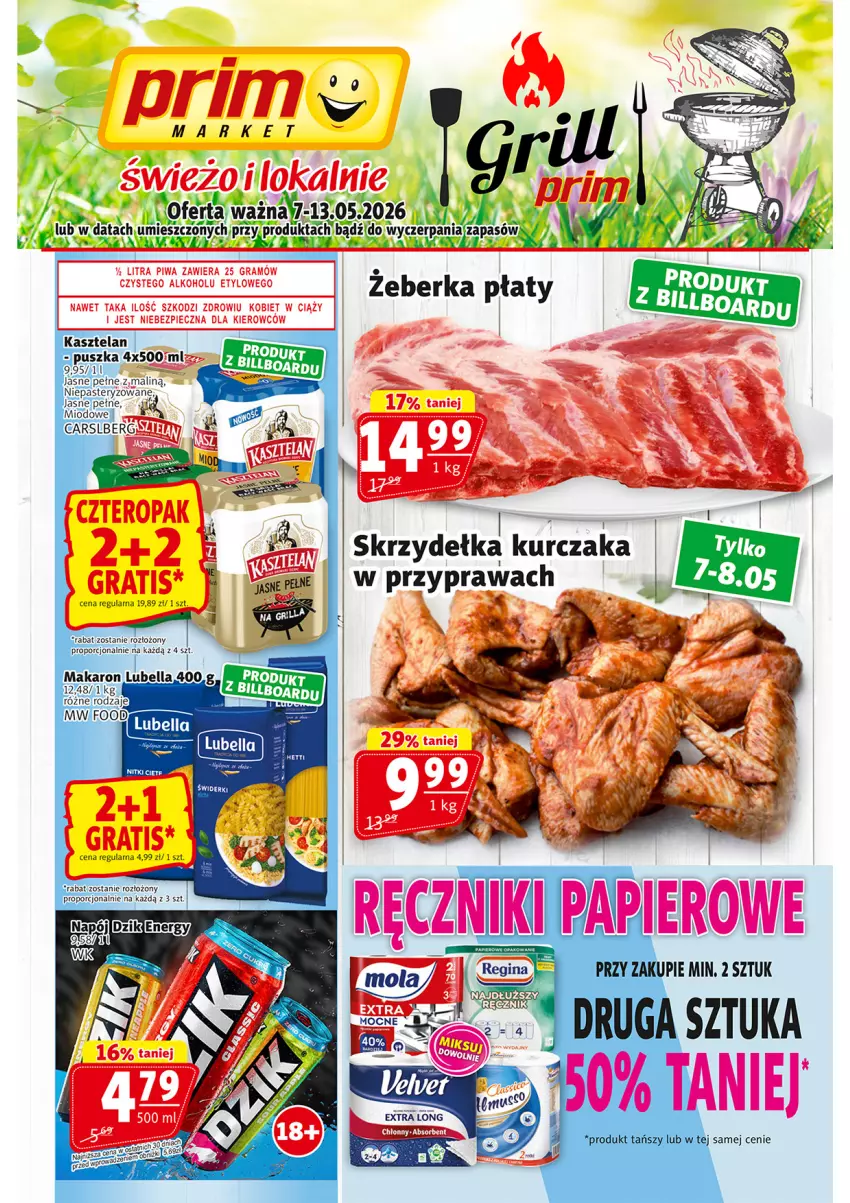 Gazetka promocyjna Prim Market - ważna 07.05 do 13.05.2026 - strona 1 - produkty: Bell, Bella, Cars, Kasztelan, Kurczak, Lubella, Makaron, Por