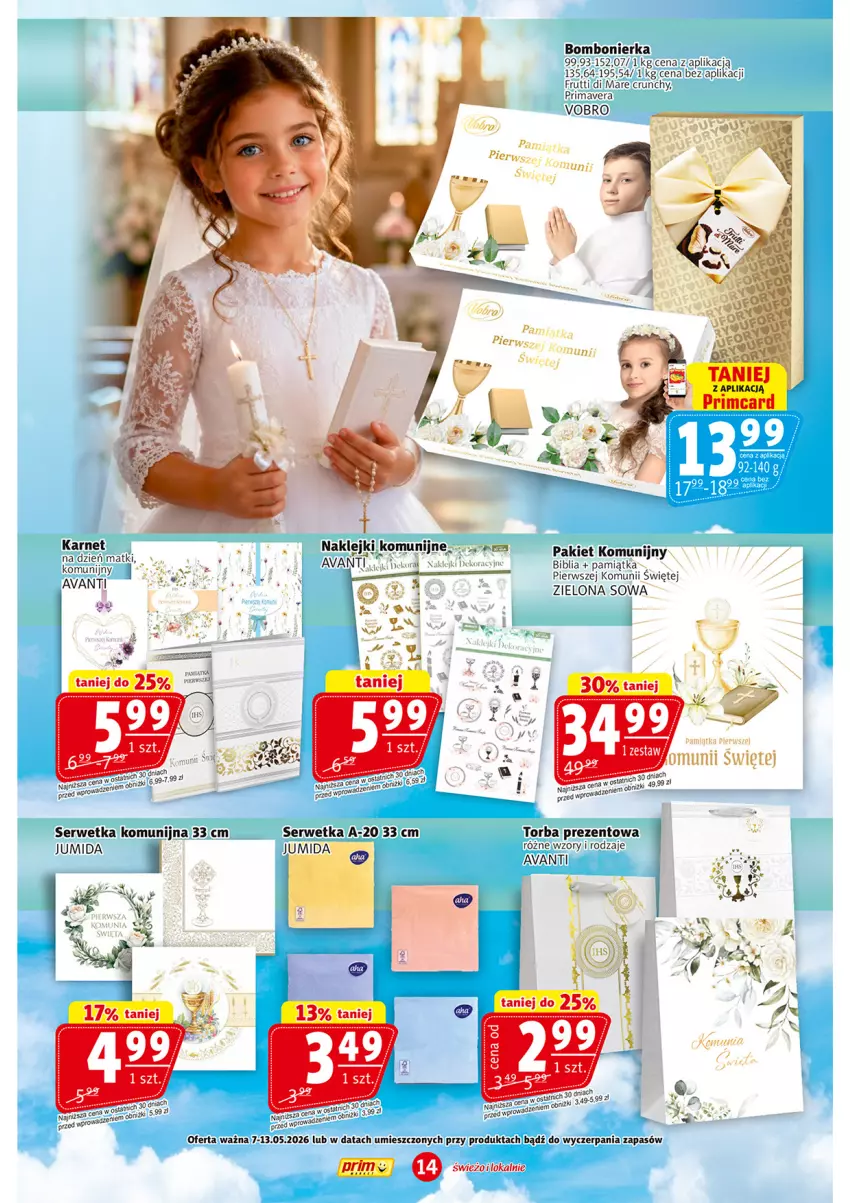 Gazetka promocyjna Prim Market - ważna 07.05 do 13.05.2026 - strona 14 - produkty: Klej, Prima, Primavera, Ser, Torba, Torba prezentowa